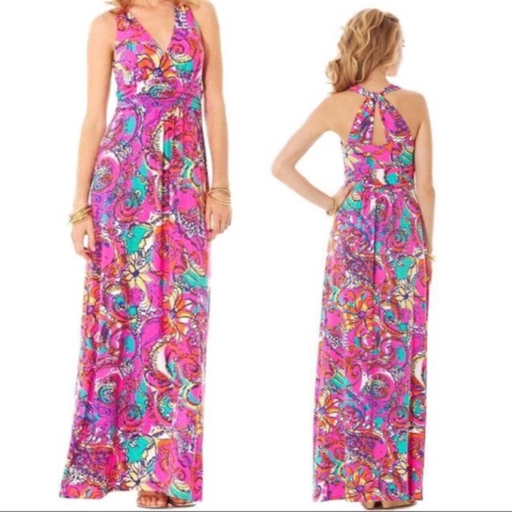Lilly Pulitzer Parrish Maxi Dress In Sea & Be Seen